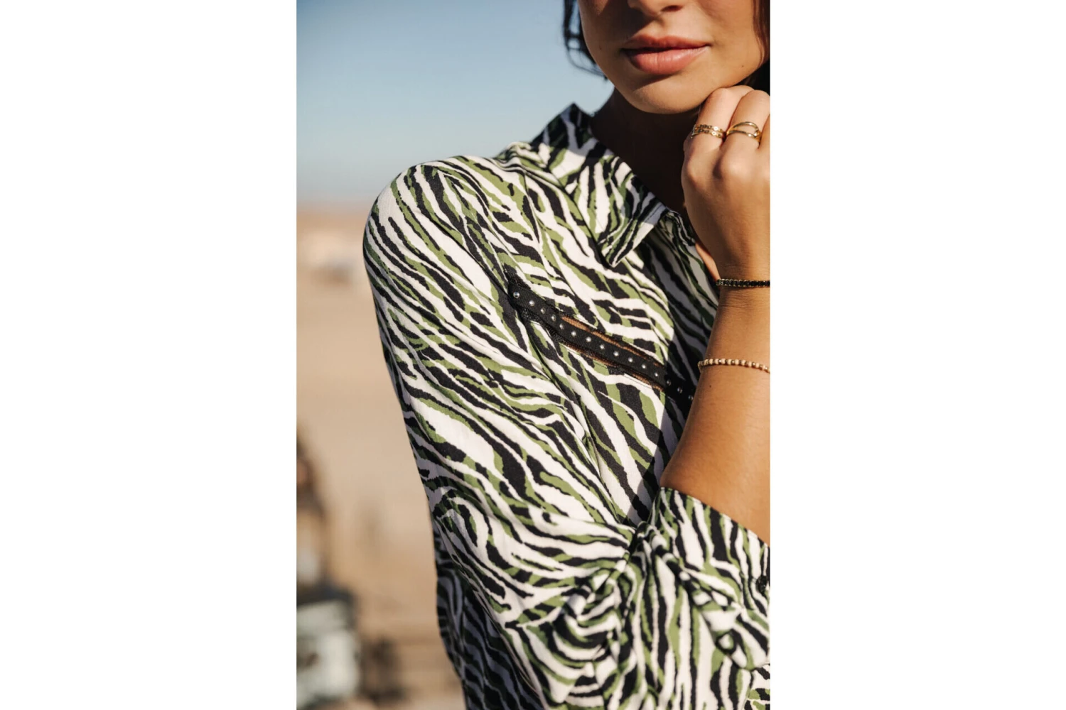 Freeman T. Porter Crizia Tigerly Chemise Imprimée Femme, Calla Green – Image 5