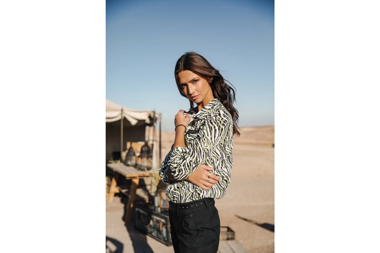 Freeman T. Porter Crizia Tigerly Chemise Imprimée Femme, Calla Green – Image 9