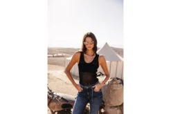 Freeman T. Porter Dali Rib Débardeur Rayures Transparent Femme, Black