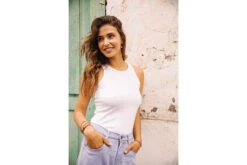 Freeman T. Porter Dorine Foiled Débardeur Lamé Femme, Off White