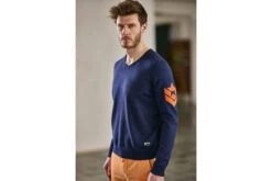 Freeman T. Porter Edgar Trosa Pull Col V Homme, Peacoat