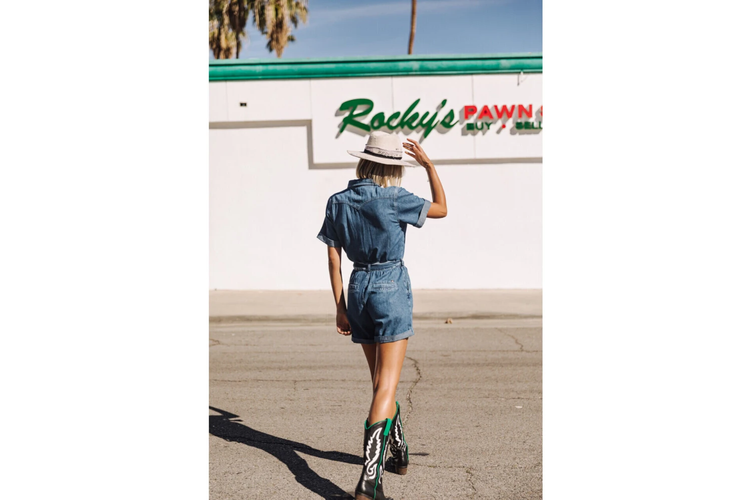 Freeman T. Porter Edna Denim Combishort Manches Courtes Femme, Manzana Med – Image 11