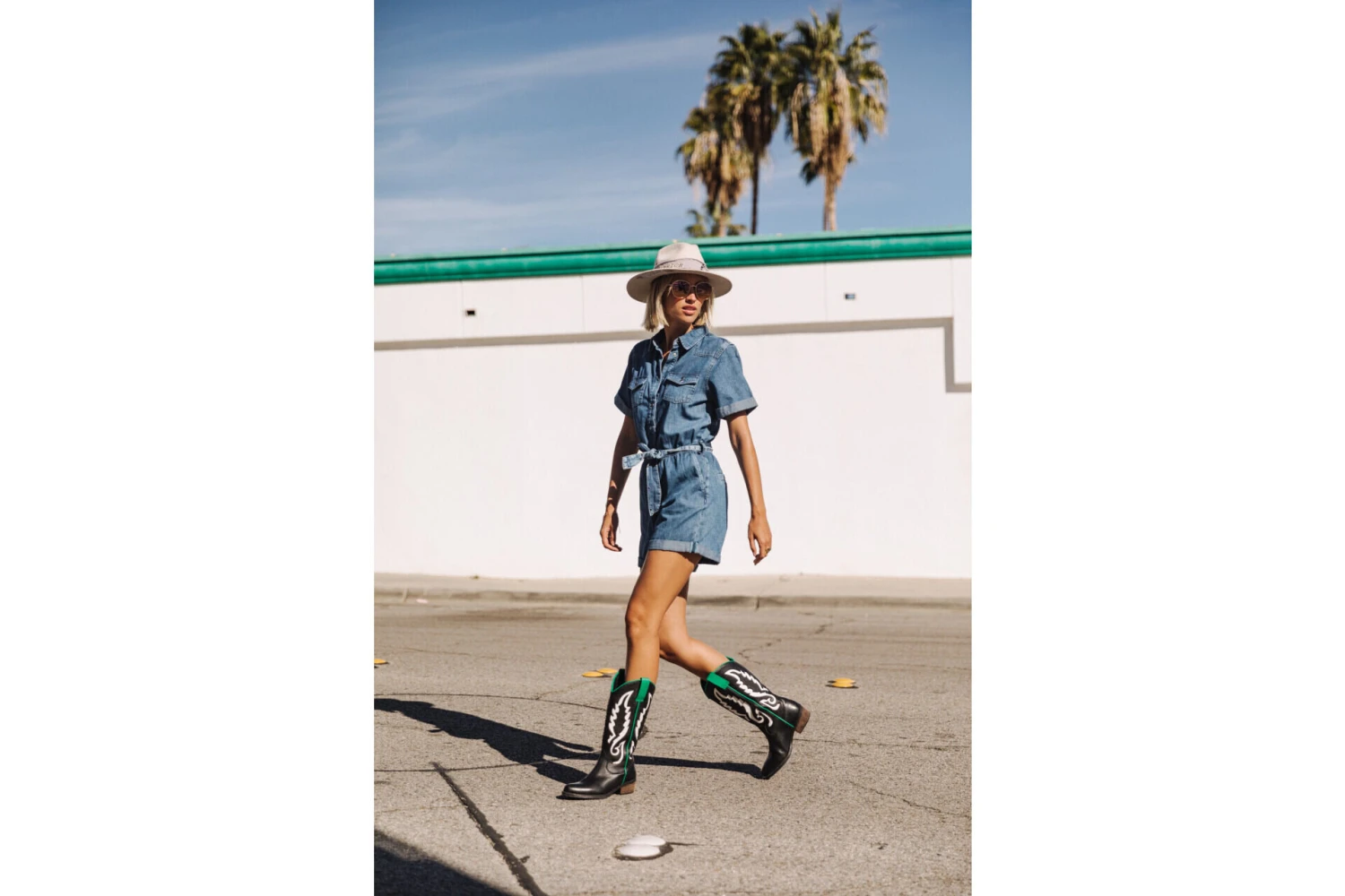 Freeman T. Porter Edna Denim Combishort Manches Courtes Femme, Manzana Med – Image 7