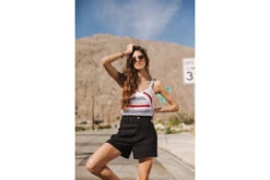 Freeman T. Porter Flavie Plain Linen Short Droit Femme, Black