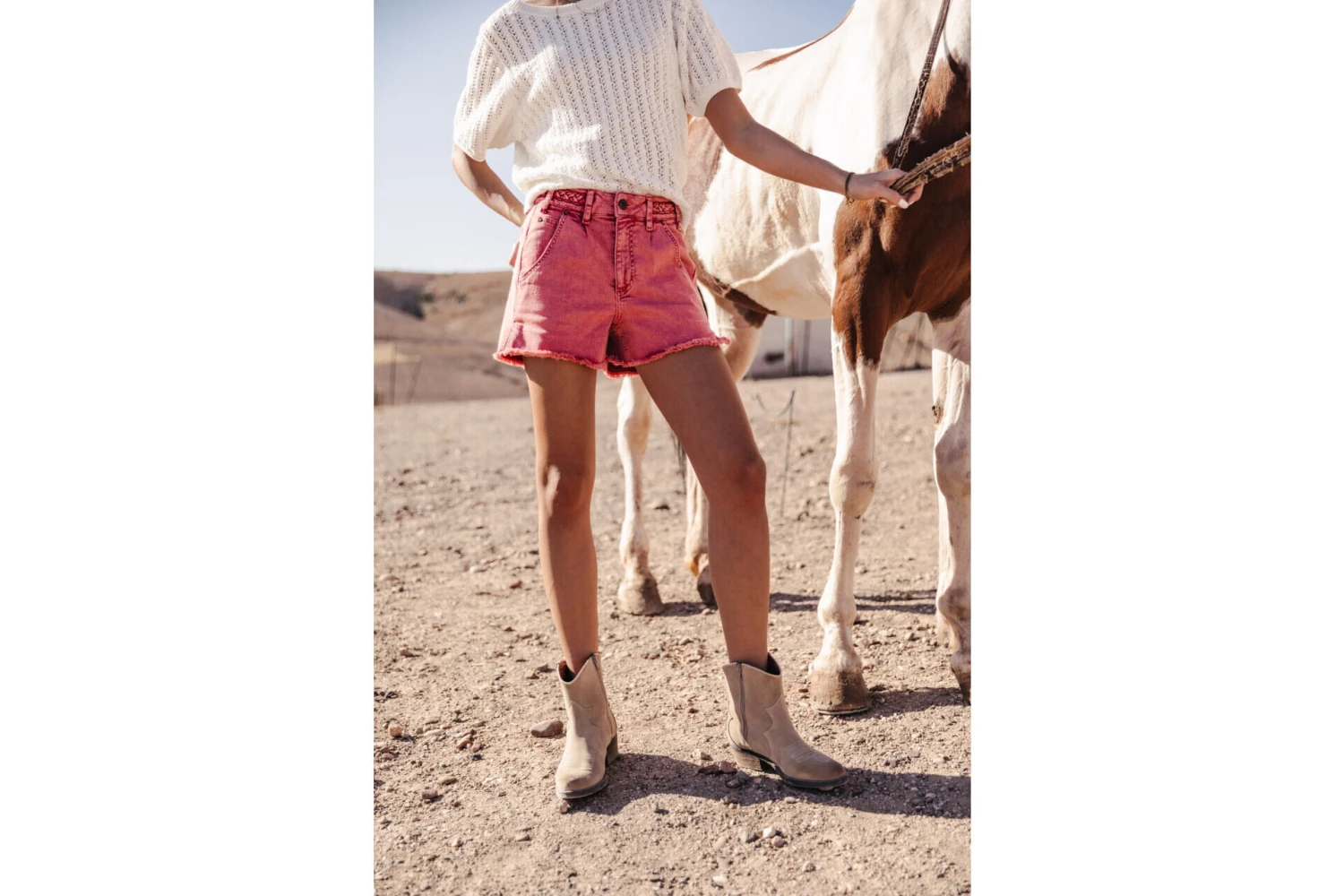 Freeman T. Porter Jade California Short Taille Haute Femme, Salsa – Image 3