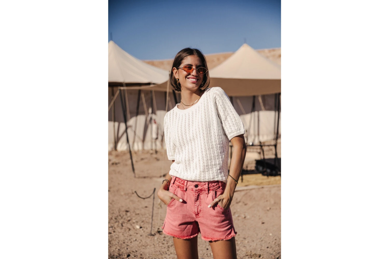 Freeman T. Porter Jade California Short Taille Haute Femme, Salsa – Image 4