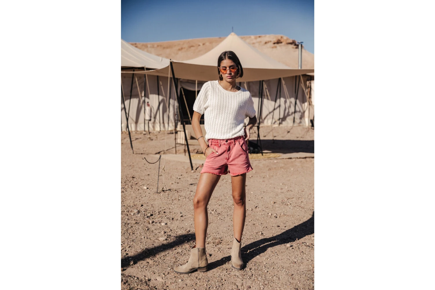 Freeman T. Porter Jade California Short Taille Haute Femme, Salsa – Image 6