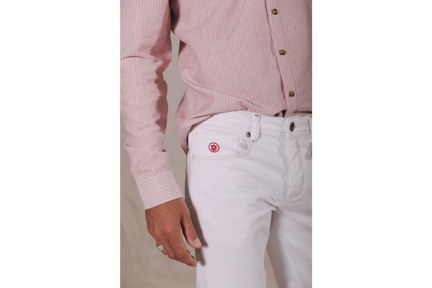 Freeman T. Porter Jimmy Andalousia Jeans Droit Ajusté Homme, Off White