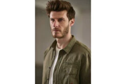 Freeman T. Porter Joshua Washed Linen Chemise Manches Courtes Homme, Dusty Olive