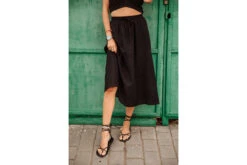 Freeman T. Porter Jostine Plain Tropical Jupe Longue Femme, Black