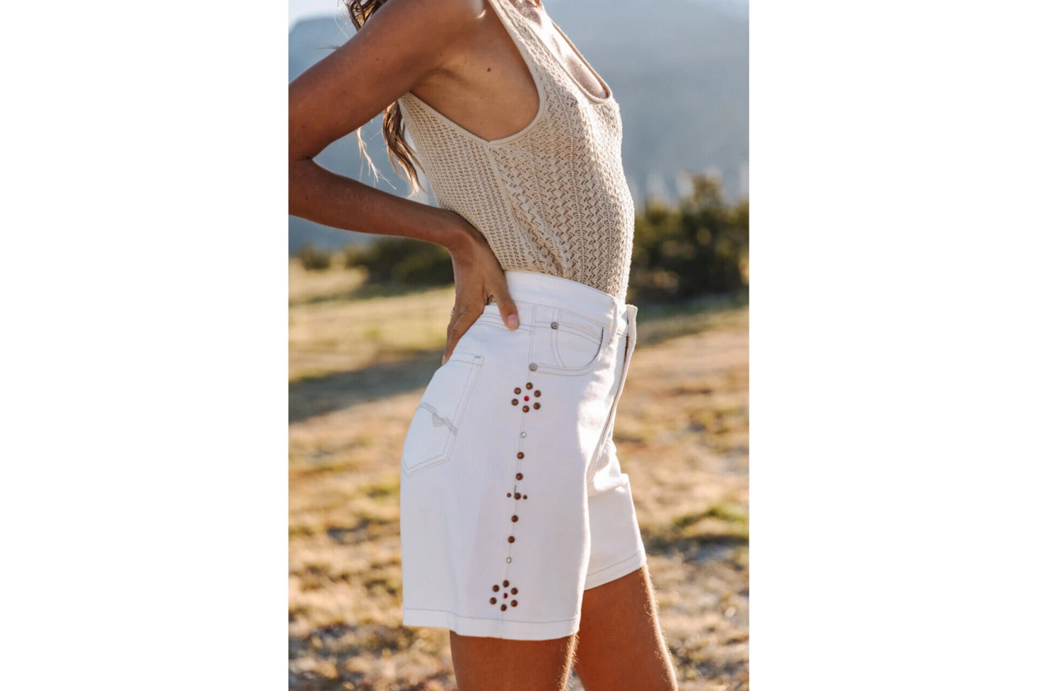 Freeman T. Porter Judy Andalousia Short Coupe Large Femme, Off White – Image 11