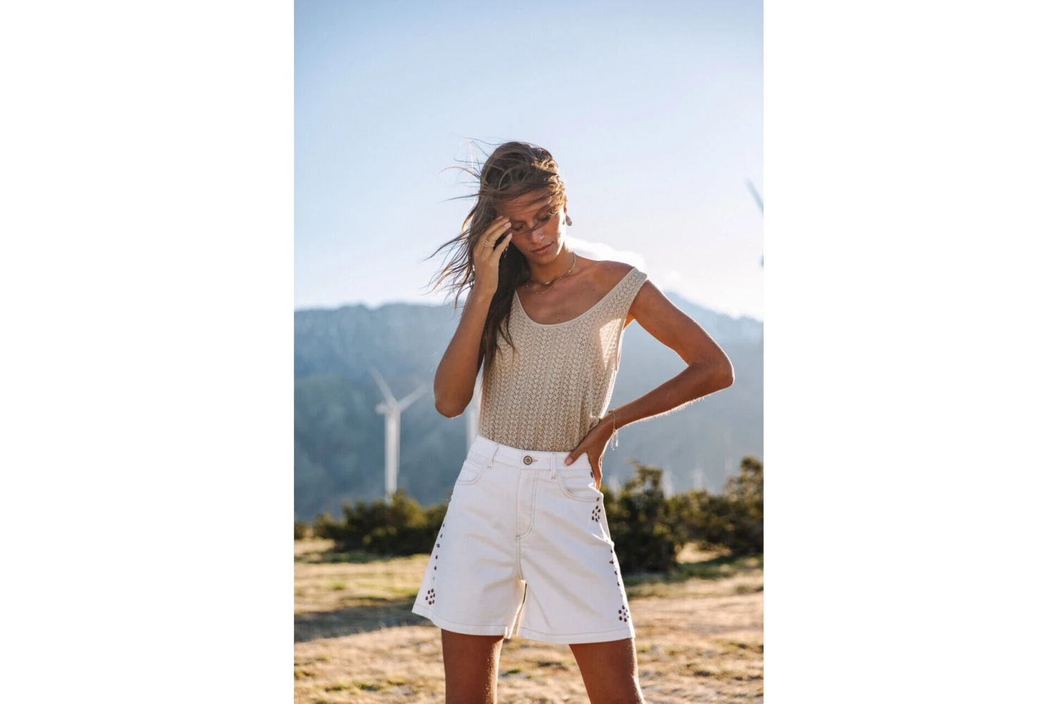 Freeman T. Porter Judy Andalousia Short Coupe Large Femme, Off White – Image 3