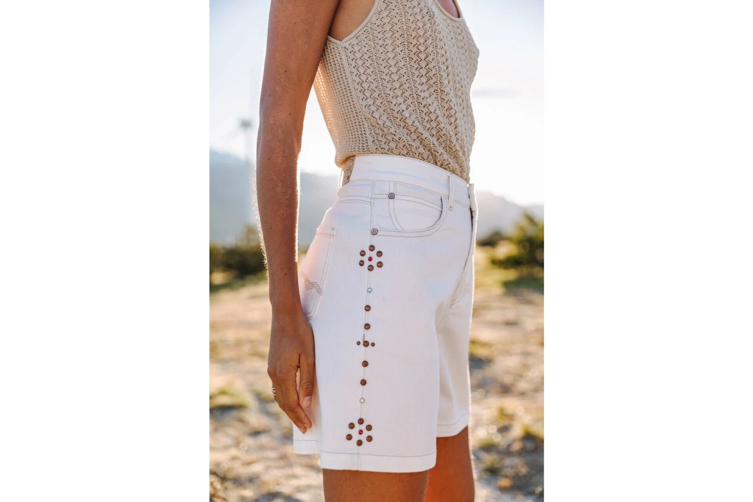 Freeman T. Porter Judy Andalousia Short Coupe Large Femme, Off White – Image 4