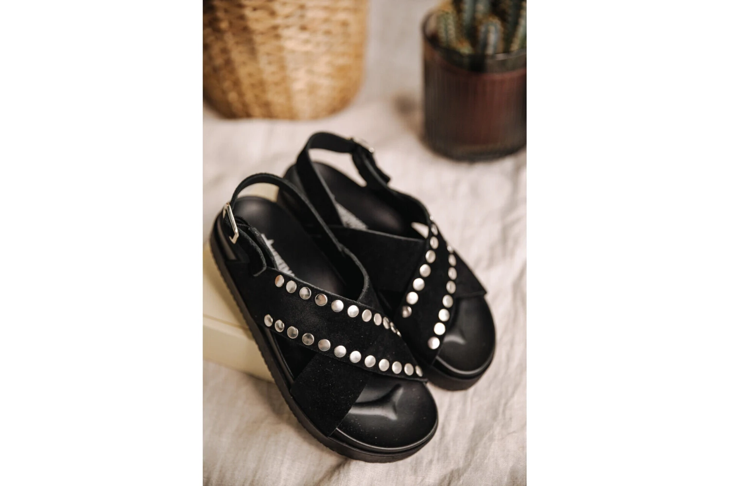 Freeman T. Porter Jule Sandales En Cuir Femme, Black