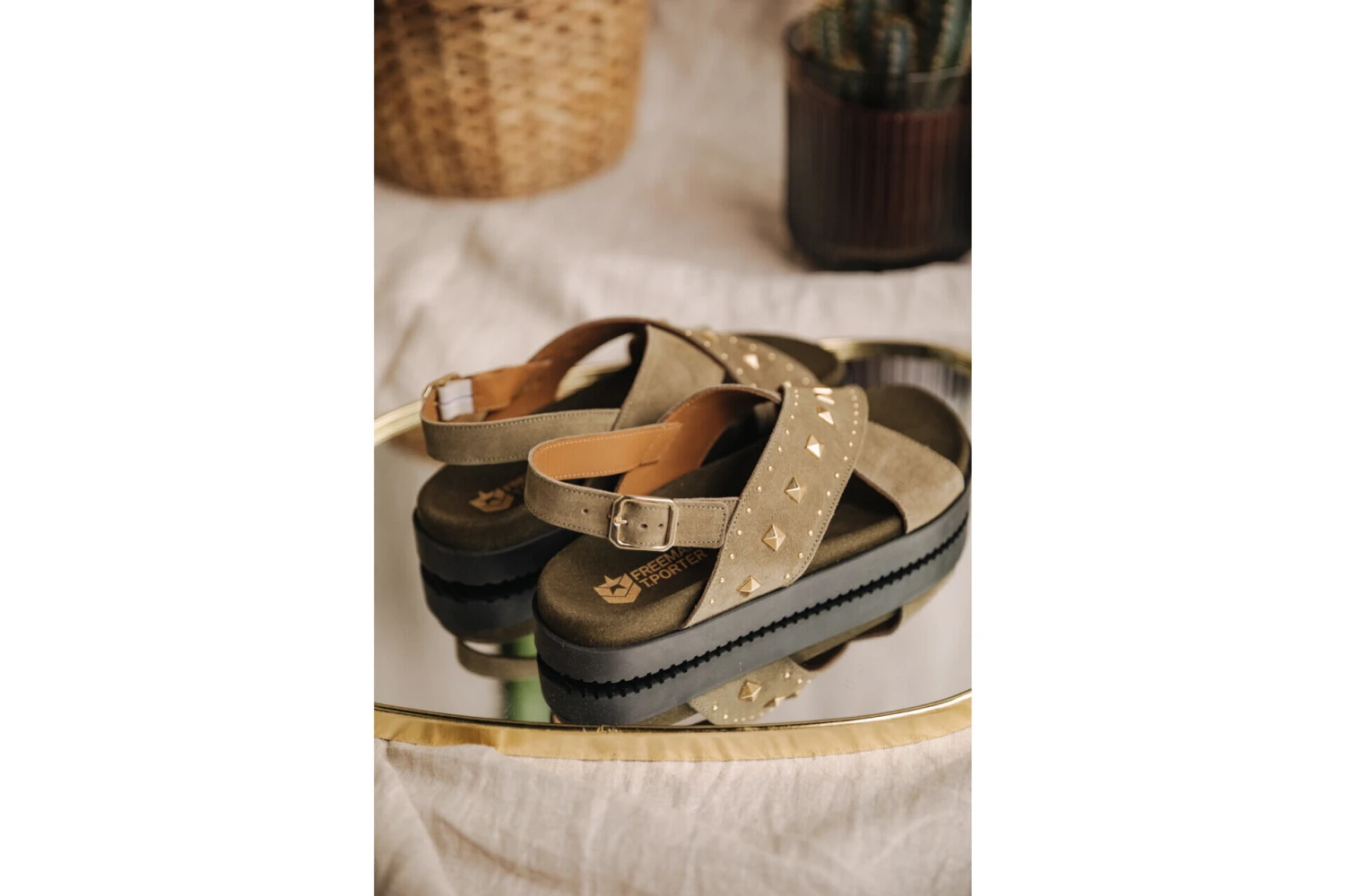 Freeman T. Porter Jule Suede Sandales En Cuir Femme, Truffle – Image 3