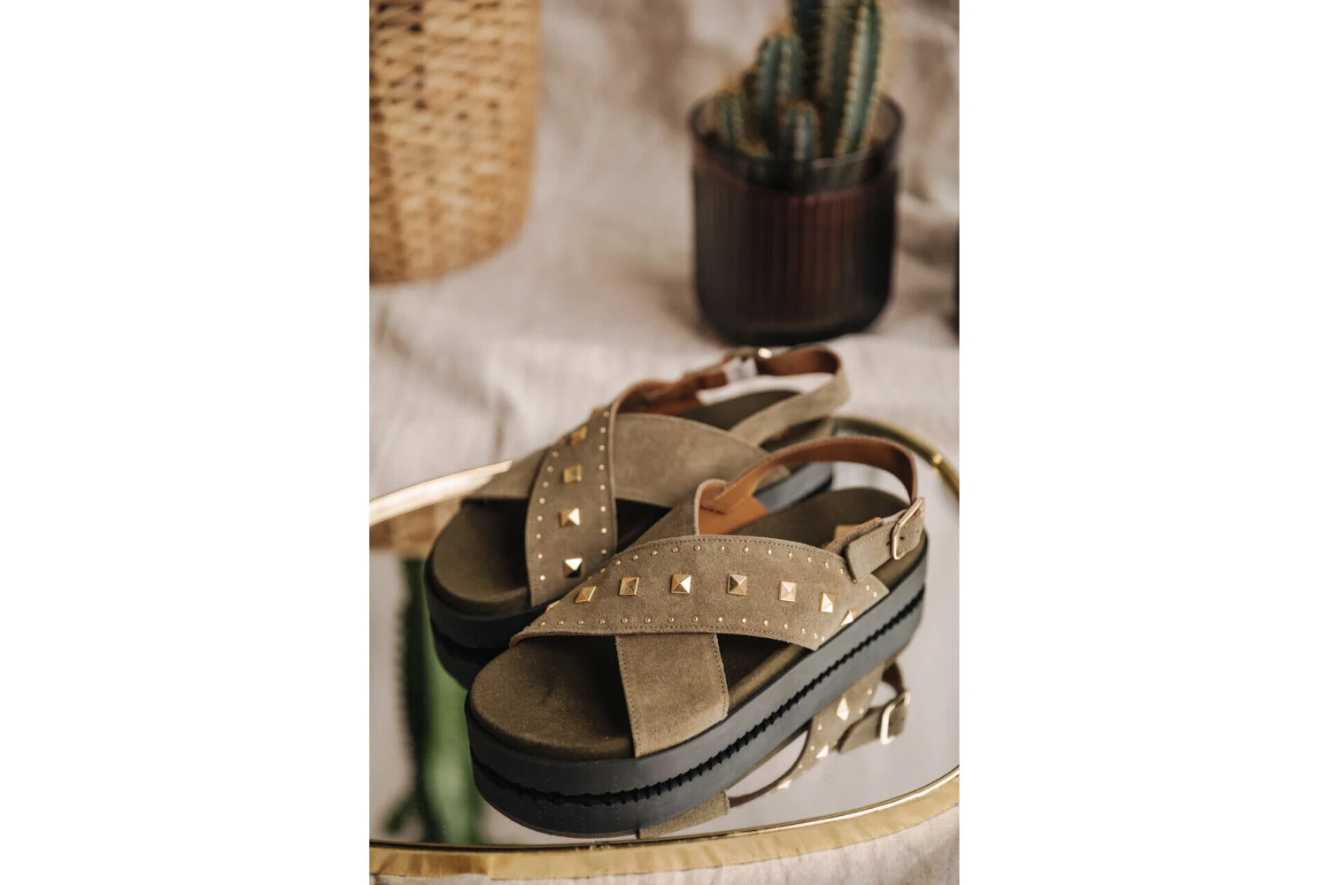 Freeman T. Porter Jule Suede Sandales En Cuir Femme, Truffle – Image 4