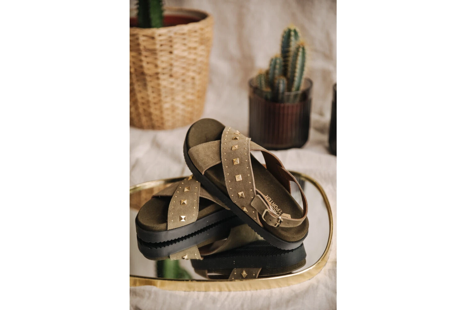 Freeman T. Porter Jule Suede Sandales En Cuir Femme, Truffle – Image 8