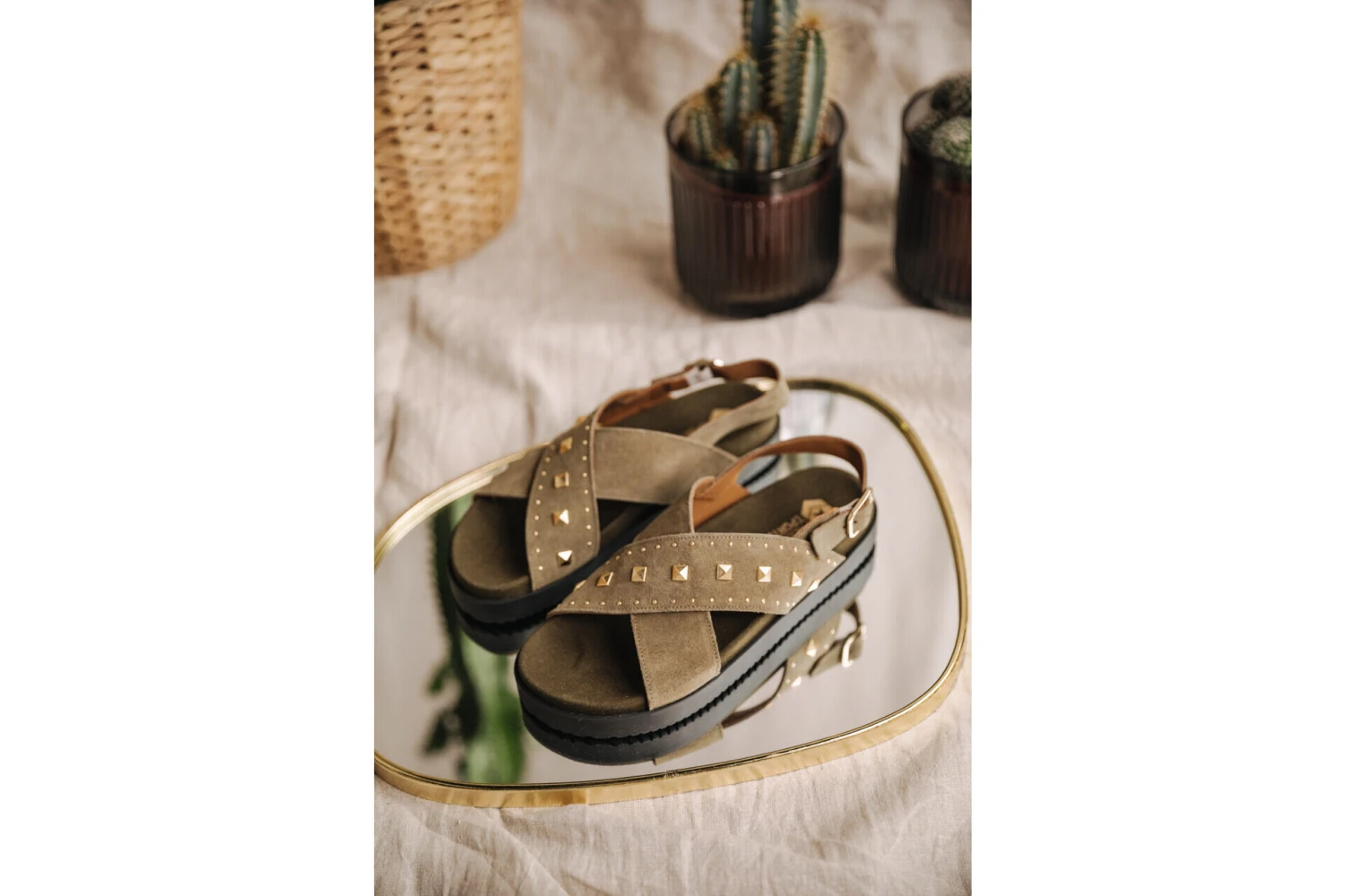 Freeman T. Porter Jule Suede Sandales En Cuir Femme, Truffle – Image 9