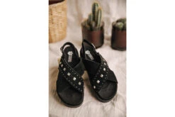 Freeman T. Porter Jule Suede Sandales En Cuir Femme, Black