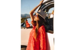 Freeman T. Porter Juna Blurred Flowers Robe Courte Imprimée Femme, Tangerine Tango