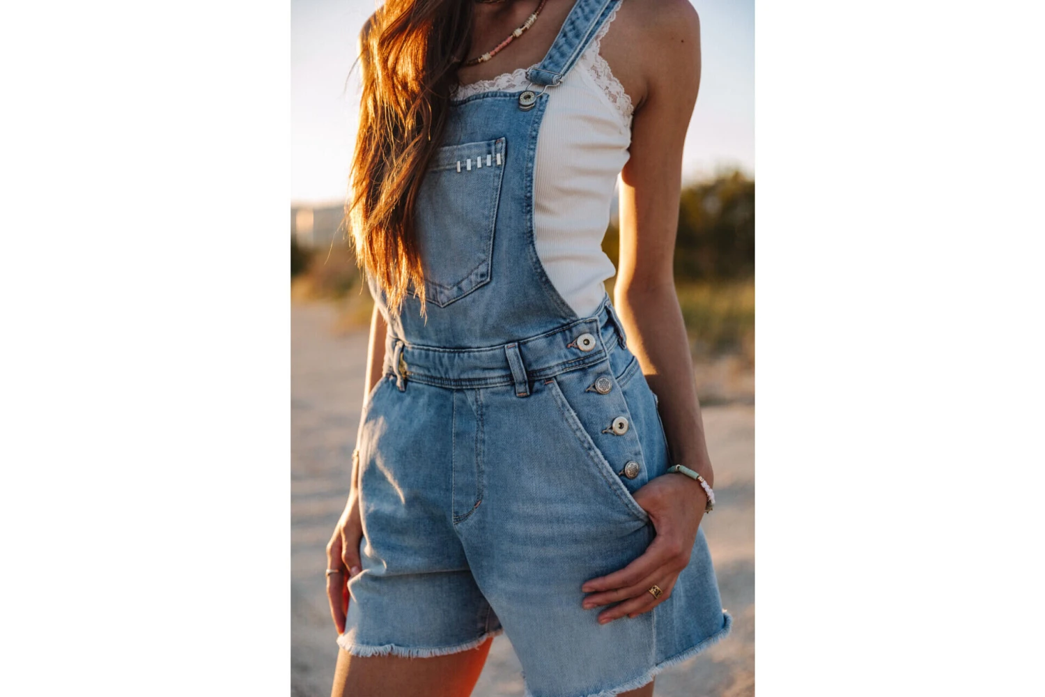 Freeman T. Porter Katalina Salopette Denim Short Femme, Palermo Med – Image 4