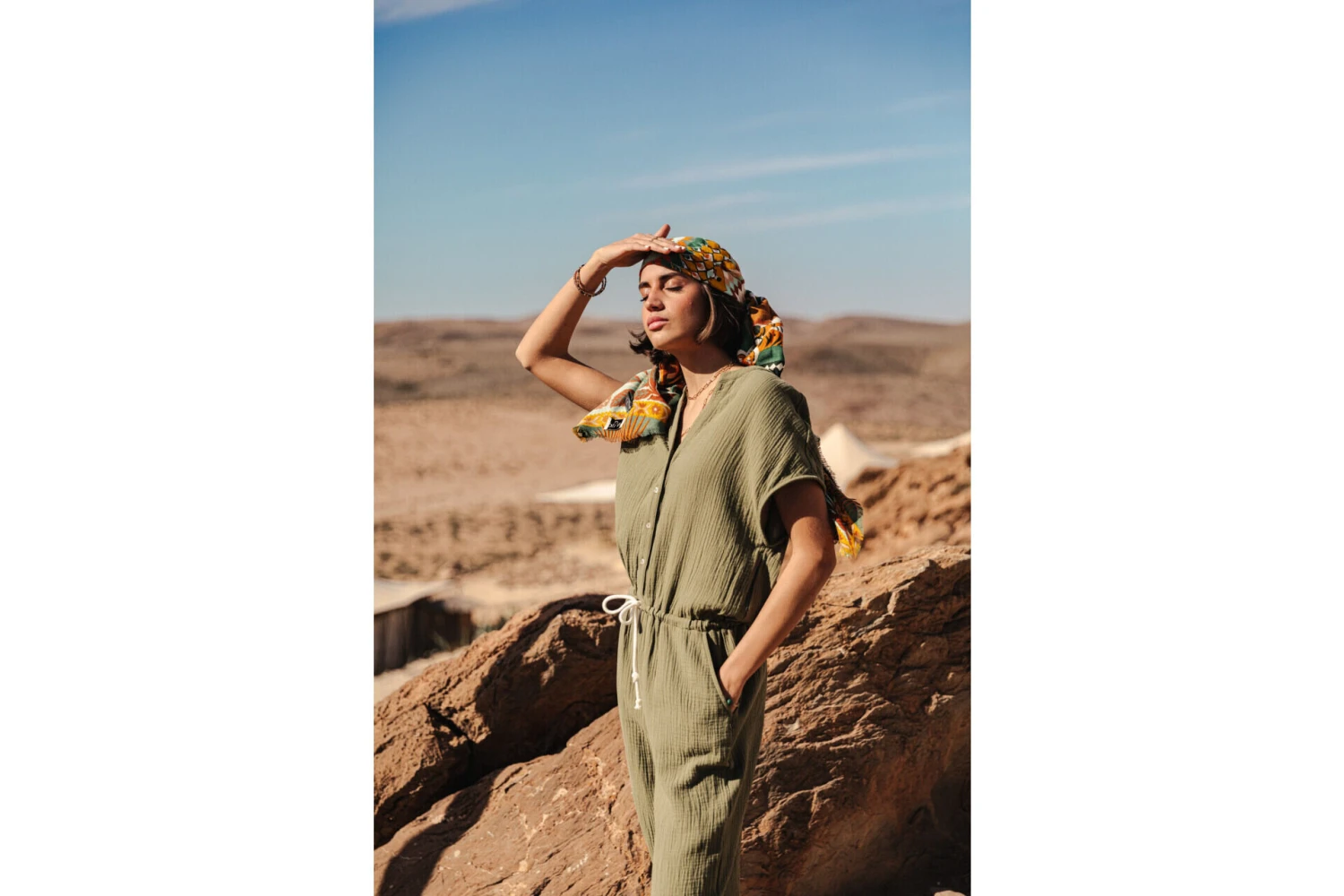 Freeman T. Porter Krisiana Combi Longue Gaze Coton Femme, Olivine – Image 2