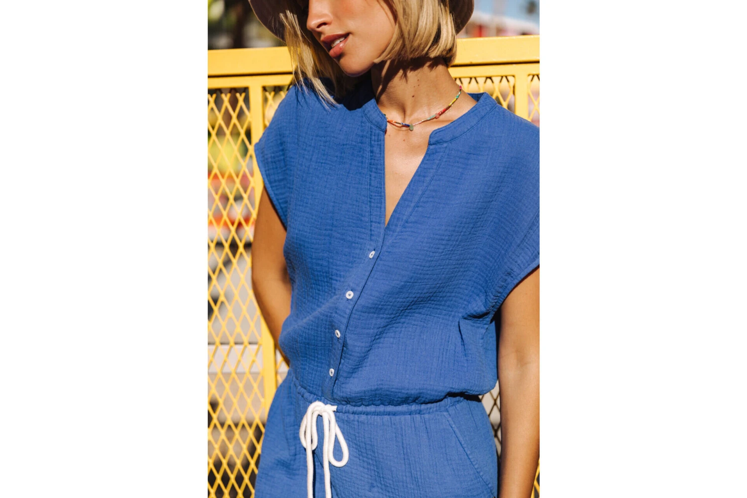 Freeman T. Porter Krisiana Combi Longue Gaze Coton Femme, Dazzling Blue – Image 4