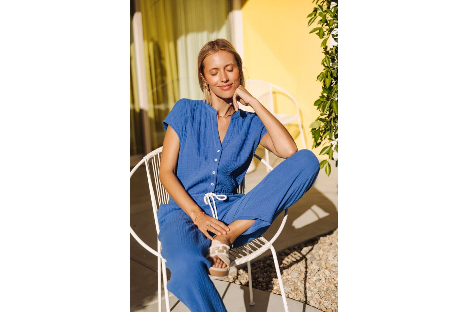 Freeman T. Porter Krisiana Combi Longue Gaze Coton Femme, Dazzling Blue – Image 9