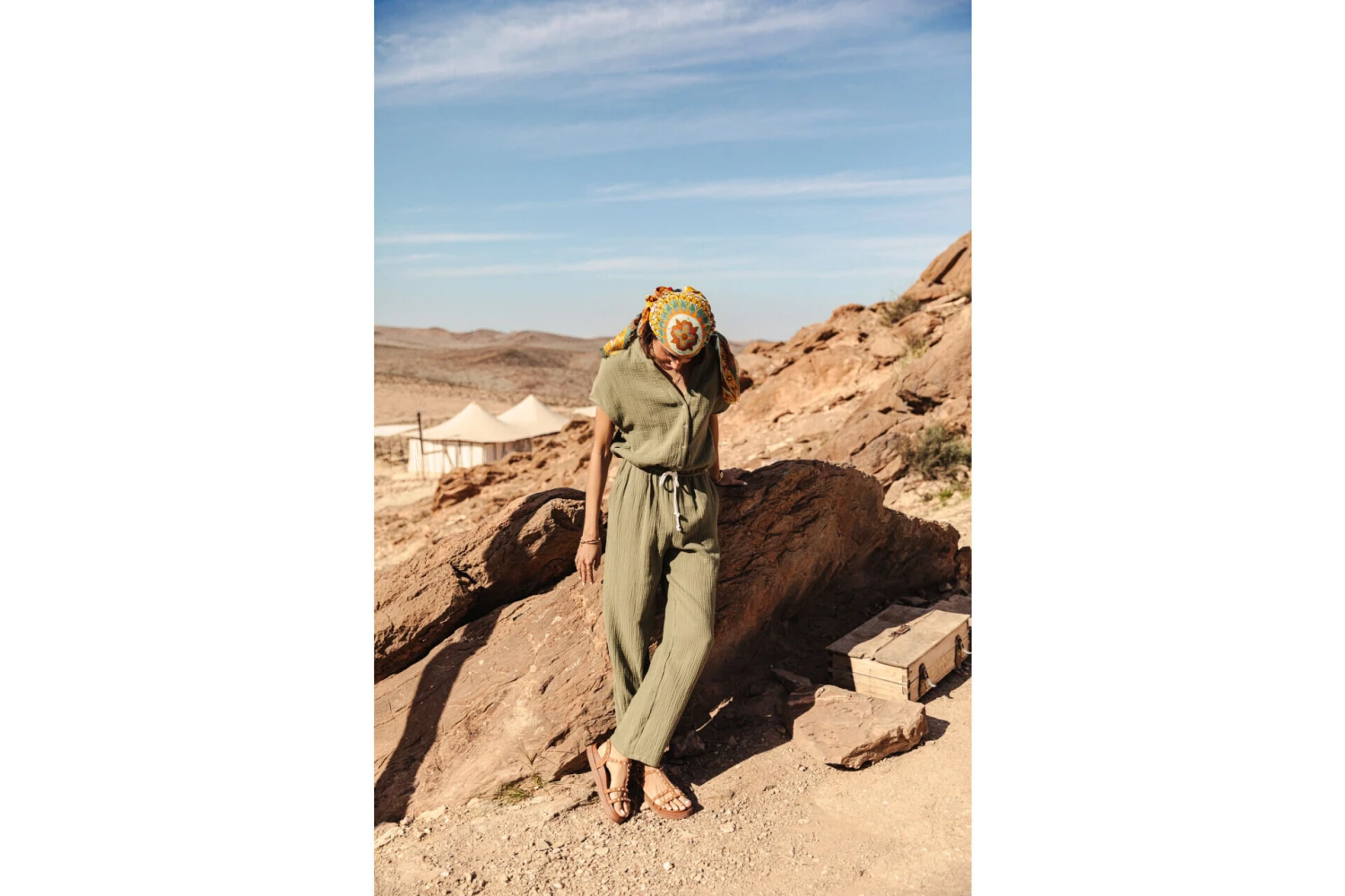 Freeman T. Porter Krisiana Combi Longue Gaze Coton Femme, Olivine – Image 4