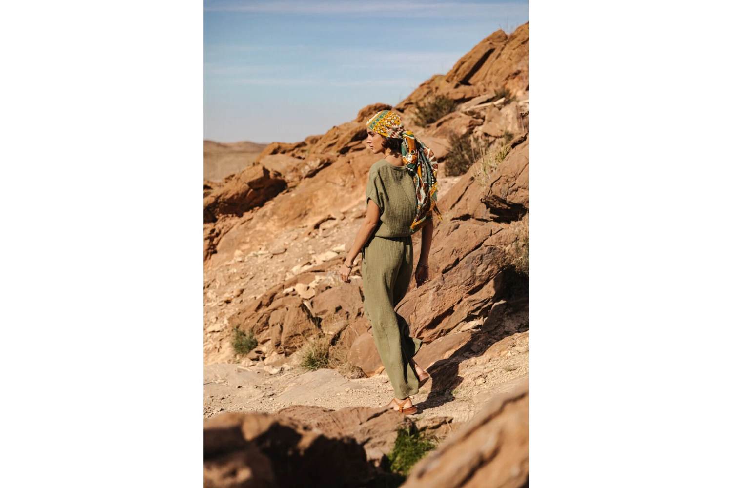 Freeman T. Porter Krisiana Combi Longue Gaze Coton Femme, Olivine – Image 8