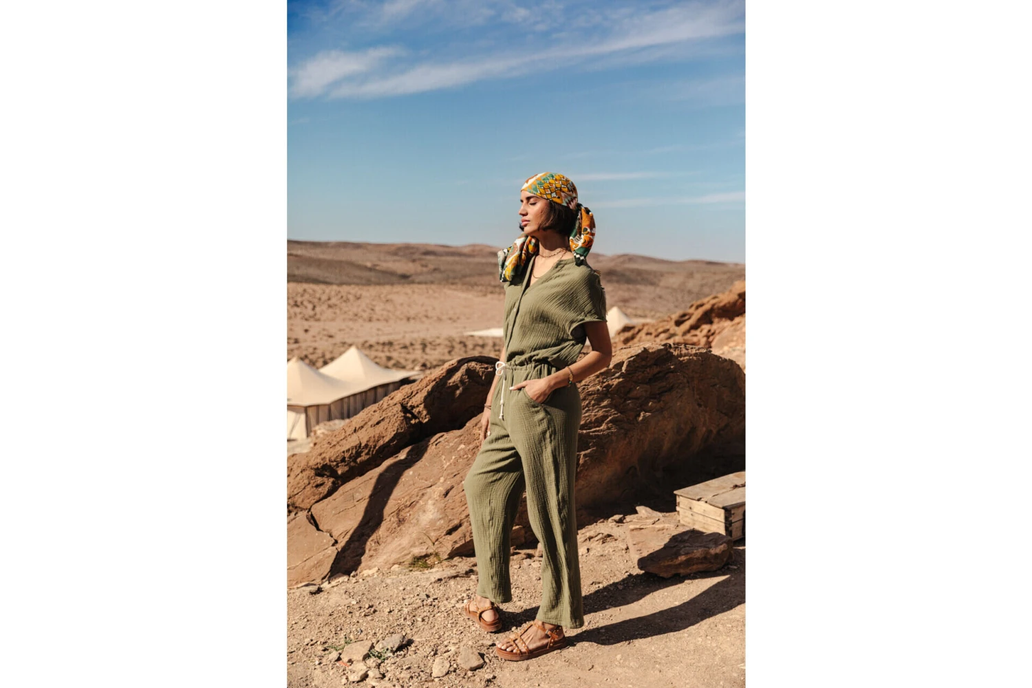 Freeman T. Porter Krisiana Combi Longue Gaze Coton Femme, Olivine