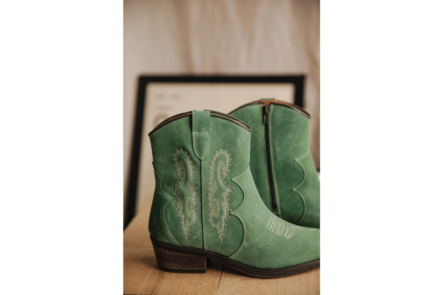 Freeman T. Porter Laurene Suede Boots En Cuir Femme, Sage Green – Image 5