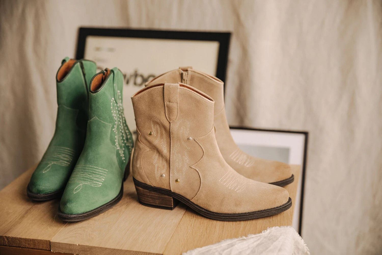 Freeman T. Porter Laurene Suede Boots En Cuir Femme, Sage Green – Image 9