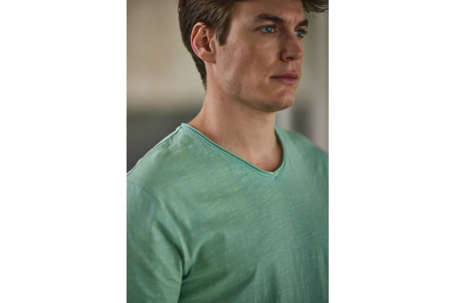 Freeman T. Porter Leandro Kansas T-shirt Col V Homme, Subtle Green – Image 6