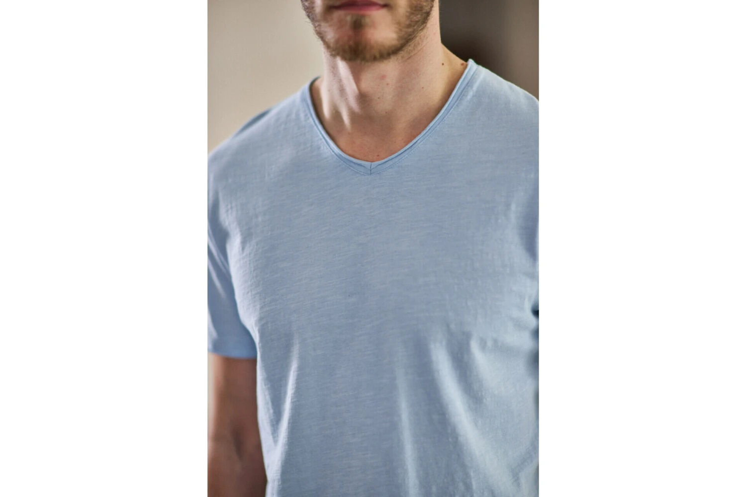 Freeman T. Porter Leandro Kansas T-shirt Col V Homme, Blue Sky – Image 7