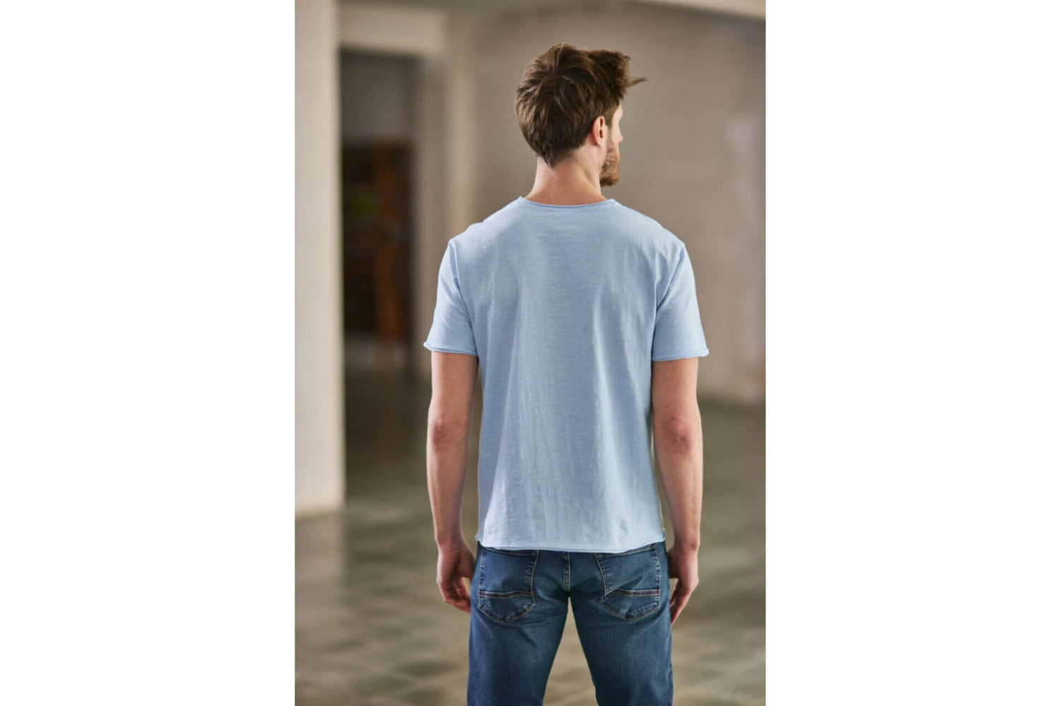 Freeman T. Porter Leandro Kansas T-shirt Col V Homme, Blue Sky – Image 8