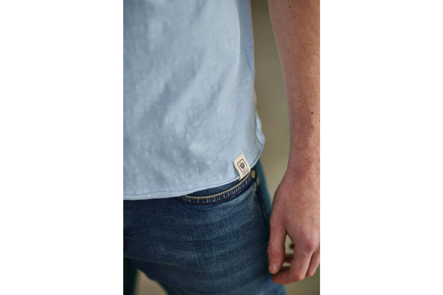 Freeman T. Porter Leandro Kansas T-shirt Col V Homme, Blue Sky – Image 9