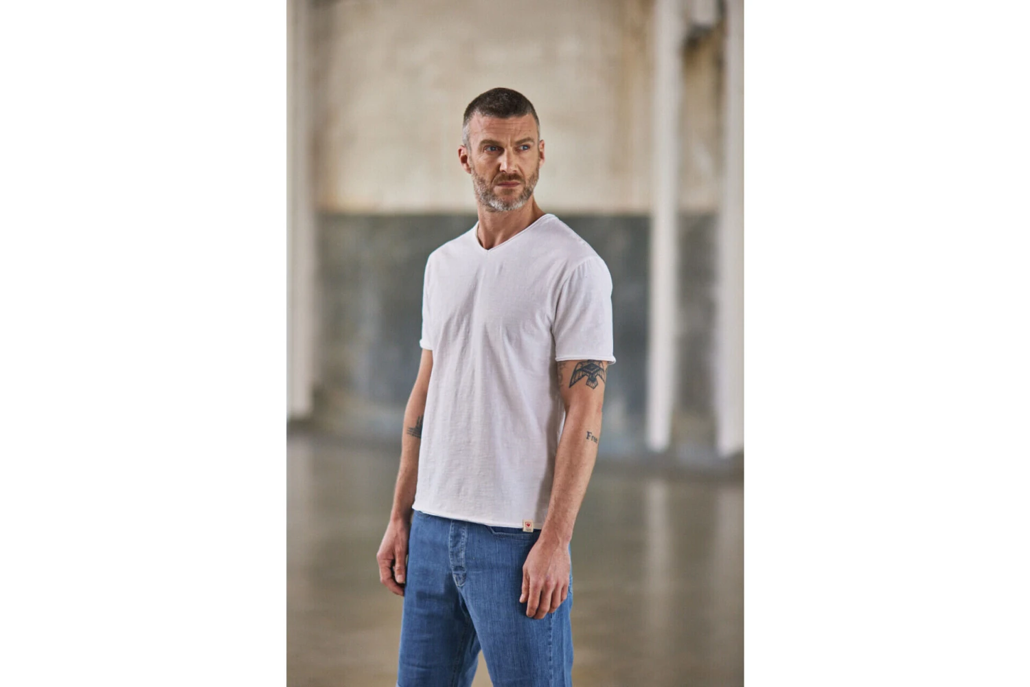 Freeman T. Porter Leandro Kansas T-shirt Col V Homme, Bright White – Image 4