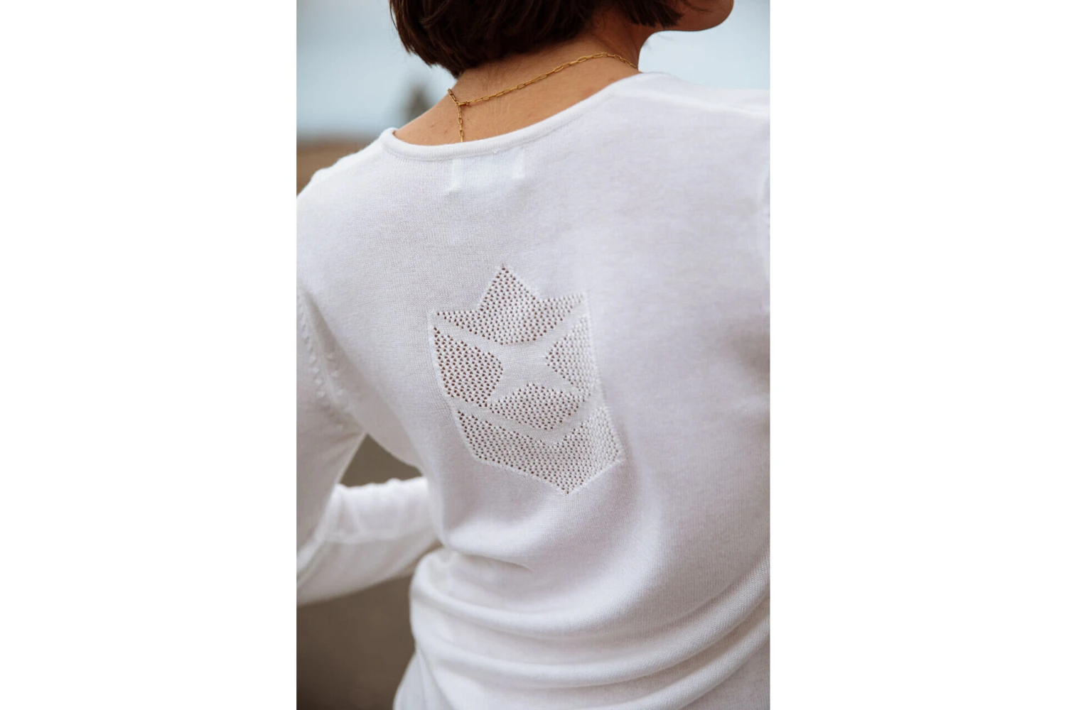 Freeman T. Porter Lorelia Pull Ajusté Col V Femme, White – Image 7