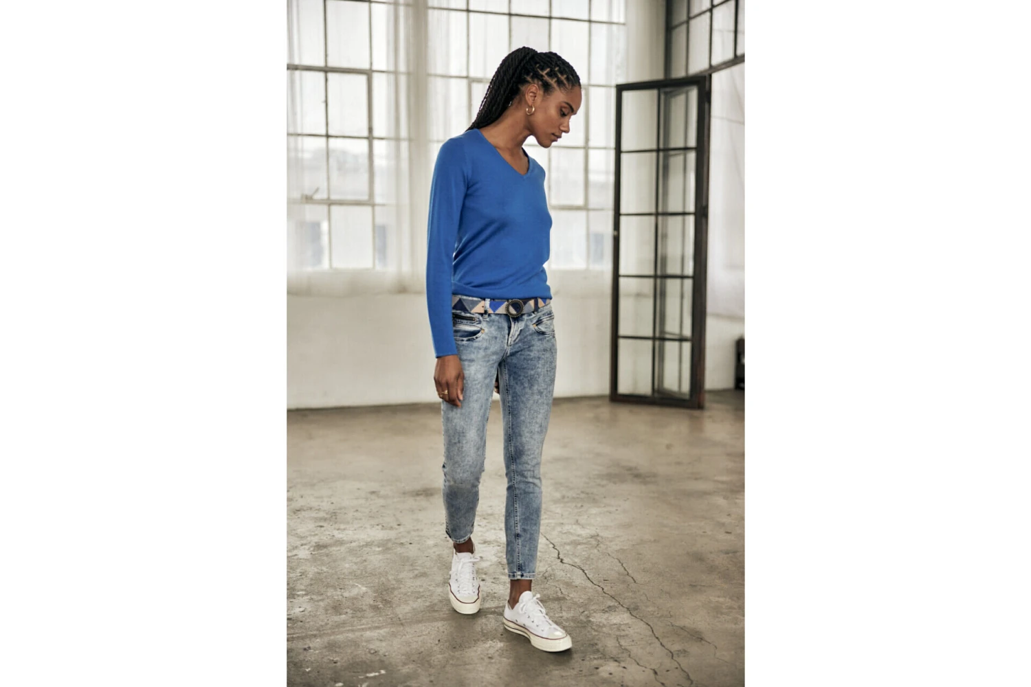 Freeman T. Porter Lorelia Pull Ajusté Col V Femme, Princess Blue – Image 8