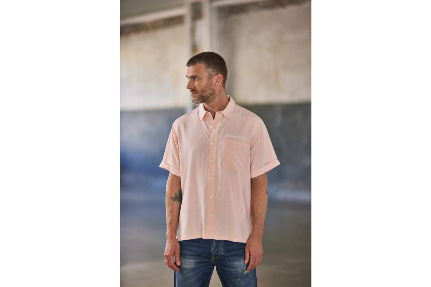 Freeman T. Porter Marco Miami Chemise Coupe Relax Homme, Light Pink – Image 4
