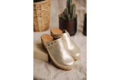 Freeman T. Porter Margarita Eyelet Sabots En Cuir Femme, Gold