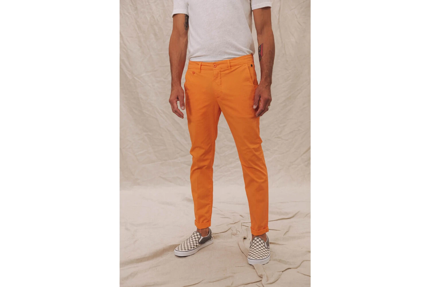 Freeman T. Porter Mathis Bonito Pantalon Chino Homme, Tangerine Tango
