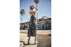 Freeman T. Porter Mia Florescent Robe à Bretelles Longues Femme, Black