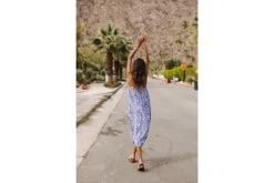 Freeman T. Porter Mia Zebrure Robe à Bretelles Longues Femme, Dazzling Blue