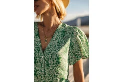 Freeman T. Porter Mila Bucolic Robe Courte Boutonnée Femme, Foliage Green