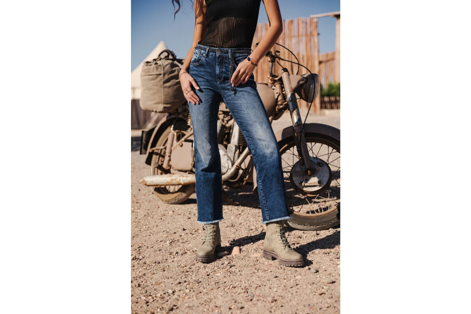 Freeman T. Porter Norma Jeans Bootcut Cropped Femme, Sanremo Dark – Image 3