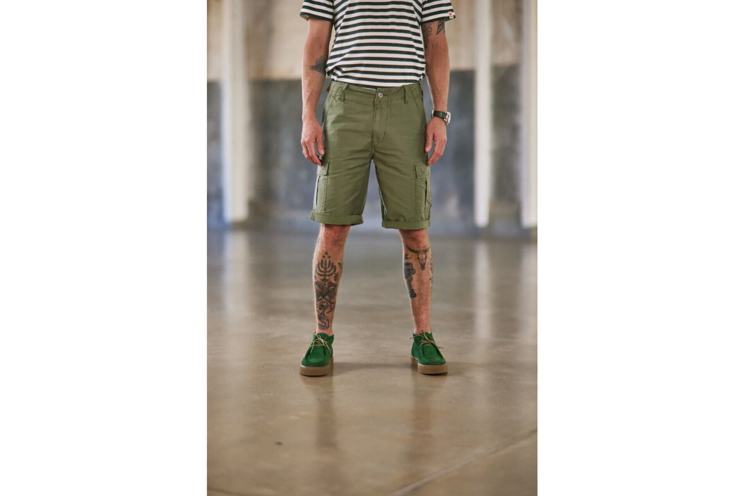 Freeman T. Porter Oscar Jerrican Short Cargo Droit Homme, Army Green â Image 3