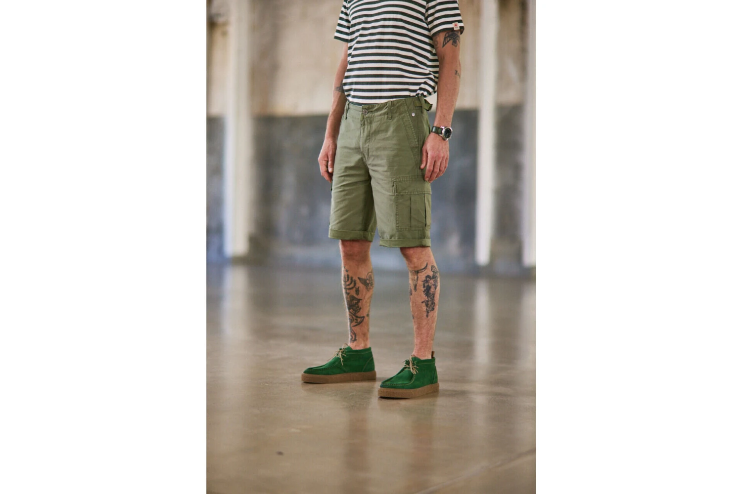 Freeman T. Porter Oscar Jerrican Short Cargo Droit Homme, Army Green â Image 9