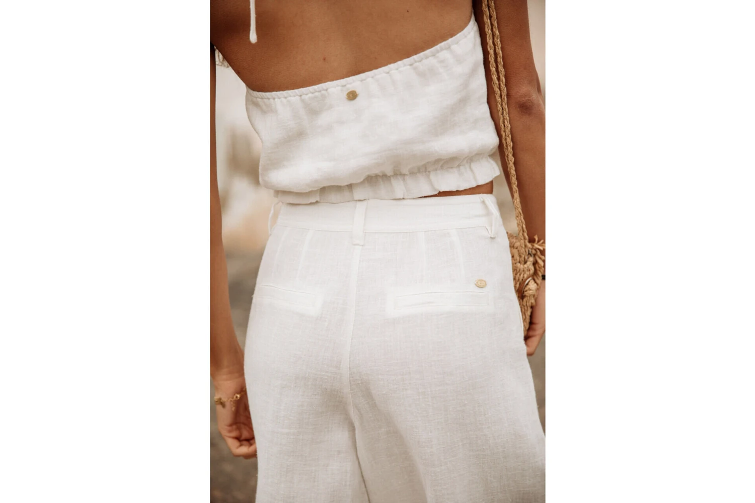 Freeman T. Porter Paolina Natural Pantalon Large Femme, Egret – Image 2